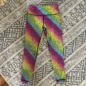 ZYIA - Girl’s Rainbow Cheetah Leggings (size 6-7)
